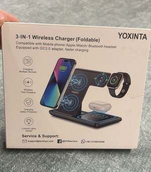 YOXINTA 3-In-1 Foldable Wireless Charging Station iPhone, Apple Watch,AirPods